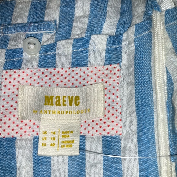 Anthropologie Blue and White Ruffled Bustier Crop Top - Picture 8 of 12